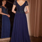Embellished Chiffon Beaded A-Line Gown By Ladivine CL07 - Women Evening Formal Gown - Special Occasion/Curves