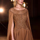 Bateau Neckline A-Line Gown By Ladivine CL08 - Women Evening Formal Gown - Special Occasion/Curves