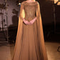 Bateau Neckline A-Line Gown By Ladivine CL08 - Women Evening Formal Gown - Special Occasion/Curves