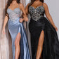 Embellished Bodice Plunging Neckline By Ladivine CM377 - Women Evening Formal Gown - Special Occasion