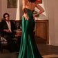 Satin Strapless Sweetheart Neckline By Ladivine CM378 - Women Evening Formal Gown - Special Occasion