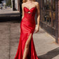 Satin Strapless Sweetheart Neckline By Ladivine CM378 - Women Evening Formal Gown - Special Occasion