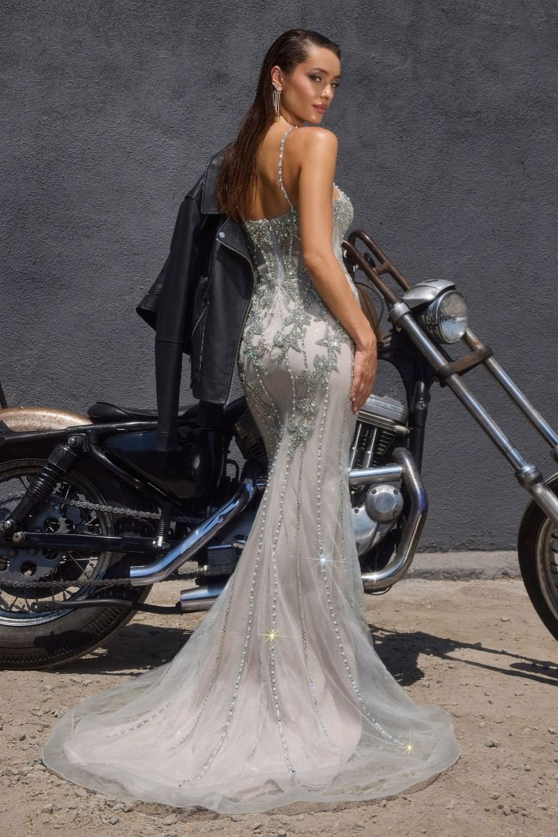 Spaghetti Straps Sweetheart Neck Gown By Ladivine CR383 - Women Evening Formal Gown - Special Occasion