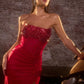 Strapless Beaded Sheer Corset Gown By Ladivine CW301 - Women Evening Formal Gown - Special Occasion