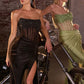 Strapless Beaded Sheer Corset Gown By Ladivine CW301 - Women Evening Formal Gown - Special Occasion