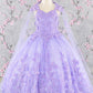 Butterfly Sequin Sweetheart Neckline Kids Mini Quince Dress by Elizabeth K - GK114