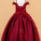 Butterfly 3D Flower V-Neckline Kids Mini Quince Dress by Elizabeth K - GK117