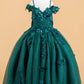 Butterfly 3D Flower V-Neckline Kids Mini Quince Dress by Elizabeth K - GK117