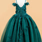 Butterfly 3D Flower V-Neckline Kids Mini Quince Dress by Elizabeth K - GK117