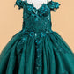 Butterfly 3D Flower V-Neckline Kids Mini Quince Dress by Elizabeth K - GK117