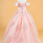 3D Flower Applique V-Neckline Kids Mini Quince Dress by Elizabeth K - GK120