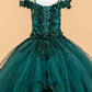 Embellished Boat Neckline Kids Mini Quince Dress by Elizabeth K - GK121