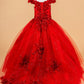 Embellished Boat Neckline Kids Mini Quince Dress by Elizabeth K - GK121