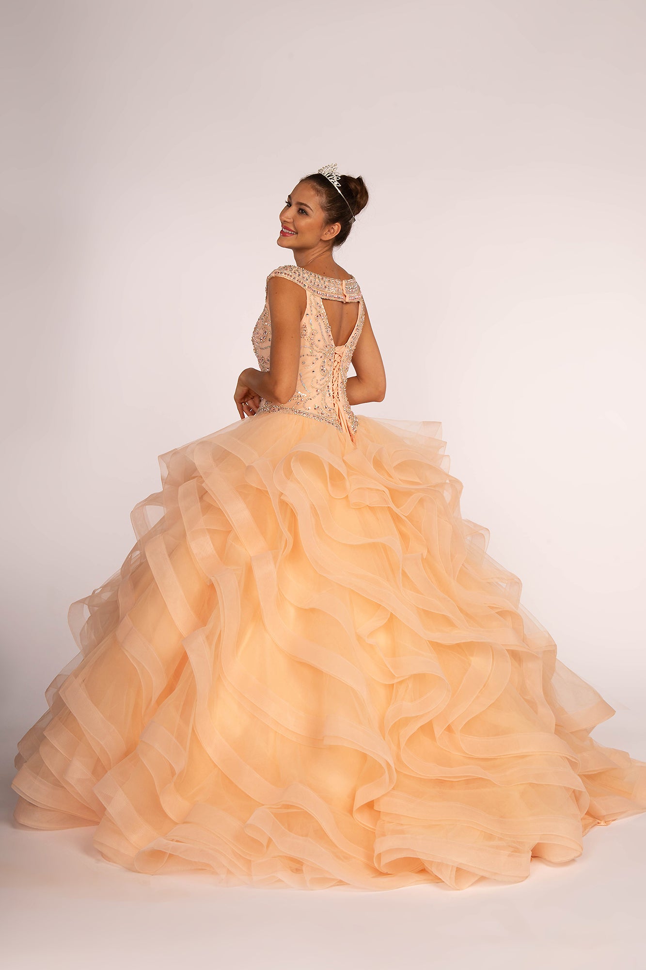 Elizabeth K - GL1600 - Embellished Bodice Tulle Quinceanera Dress