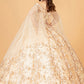 Elizabeth K - GL1970 - Glitter Mesh Cut-Away Shoulder Ballgown Quinceanera Dress