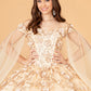 Elizabeth K - GL1970 - Glitter Mesh Cut-Away Shoulder Ballgown Quinceanera Dress