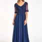 Elizabeth K - GL1982 - Embroidery Chiffon V-Neckline Ballgown Quinceanera Dress