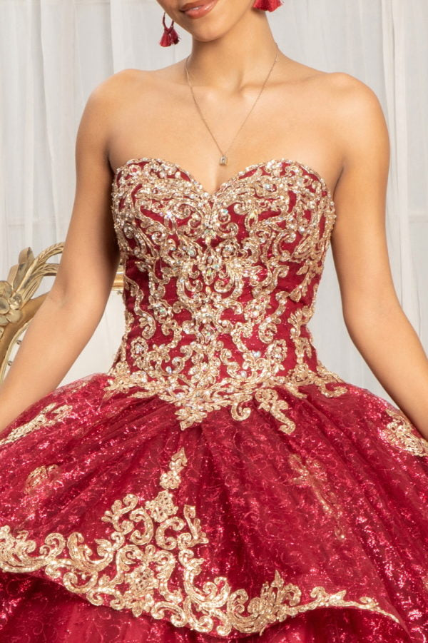 Elizabeth K - GL1987 - Mesh Sleeveless Sequin Ballgown Quinceanera Dress