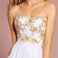 Elizabeth K - GL2050 - Embroidery Strapless Sweetheart Neck Dress