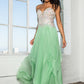 Chiffon Strapless Sequin Sweetheart A-Line by Elizabeth K - GL2092 - Special Occasion/Curves