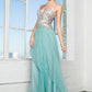 Chiffon Strapless Sequin Sweetheart A-Line by Elizabeth K - GL2092 - Special Occasion/Curves