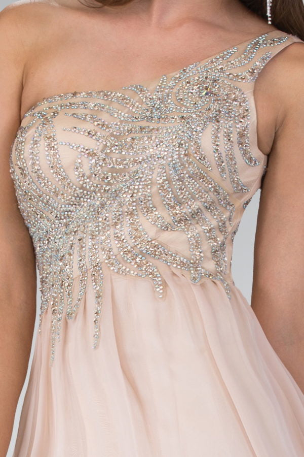 Embellished One Shoulder A-Line Dress by Elizabeth K - GL2094