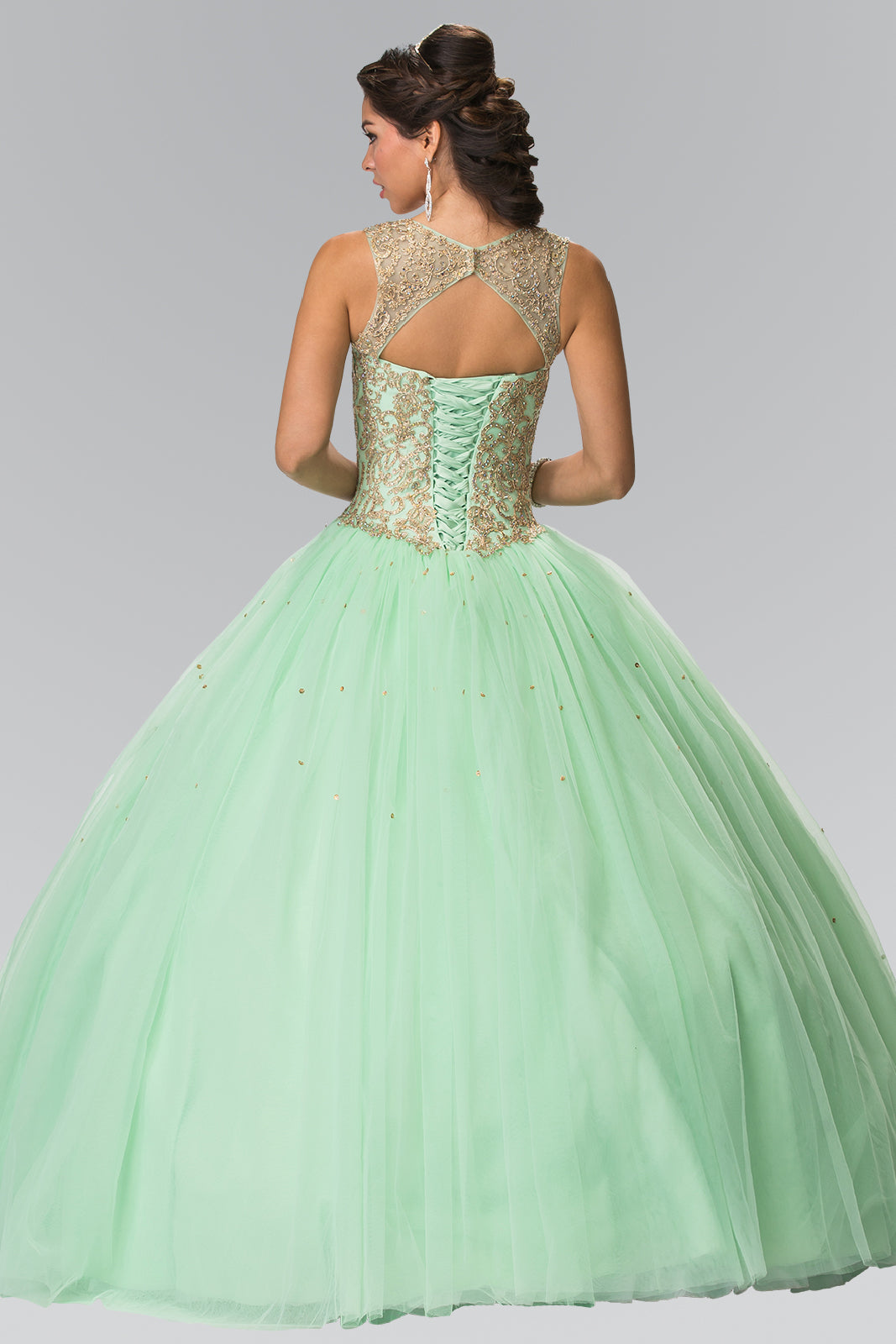 Elizabeth K - GL2207 - Illusion Sleeveless Quinceanera Dress