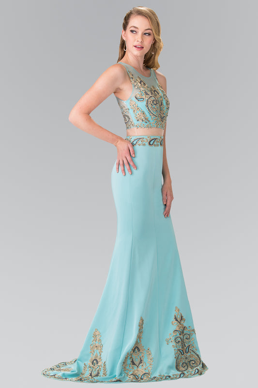 Embroidery Sleeveless Two-Piece Mermaid Dress by Elizabeth K - GL2248