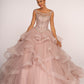 Elizabeth K - GL2517 - Embellished Boat Neck Layered Quinceanera Dress