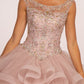Elizabeth K - GL2517 - Embellished Boat Neck Layered Quinceanera Dress