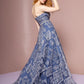 Strapless Straight Across Neckline Glitter Dress by Elizabeth K - GL2650 - Special Occasion/Curves