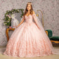 Butterfly Applique Glitter Quinceanera Gown w/ Long Mesh Layer by Elizabeth K - GL3110