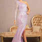 Mesh Long Sleeve Mermaid Women Formal Dress GLS by Gloria - GL3128 - Special Occasion/Curves