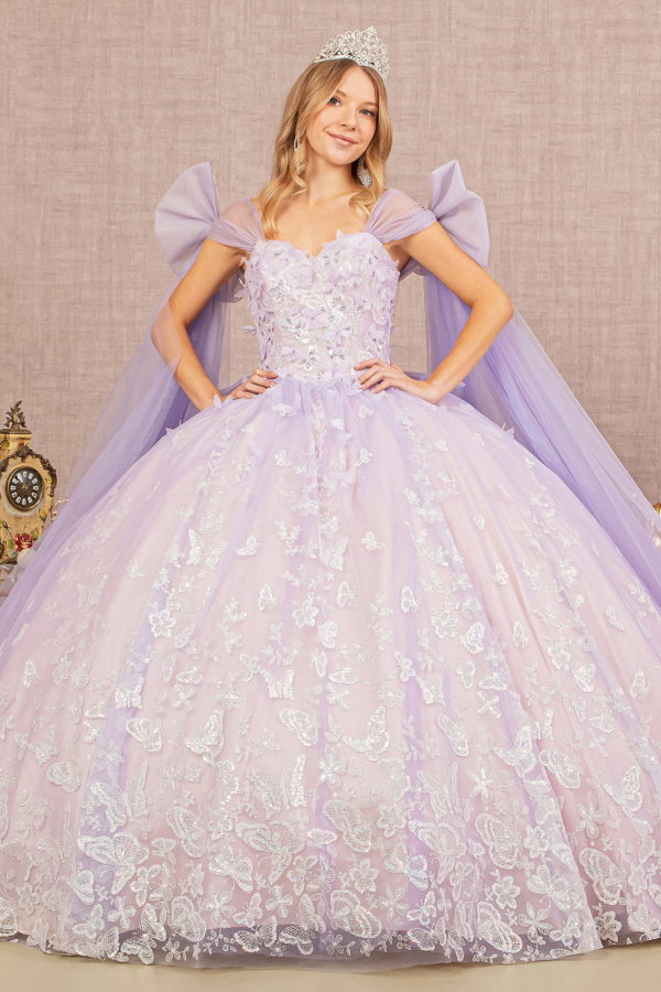 Glitter Sweetheart Neckline Quinceanera Dress by Elizabeth K - GL3175