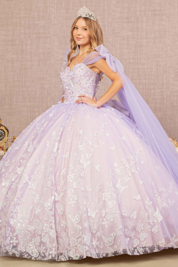 Glitter Sweetheart Neckline Quinceanera Dress by Elizabeth K - GL3175