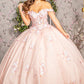 3-D Flower Off-Shoulder Sweetheart Neckline Quinceanera Dress by Elizabeth K - GL3182