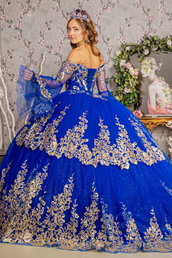 Sequin Off Shoulder Quinceanera Dress by Elizabeth K - GL3184