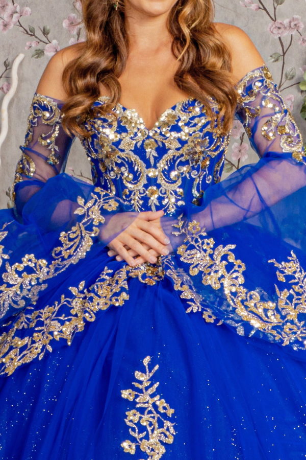 Sequin Off Shoulder Quinceanera Dress by Elizabeth K - GL3184