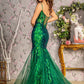 Glitter Straight Across Neckline Women Formal Dress by GLS by Gloria - GL3230 - Special Occasion/Curves