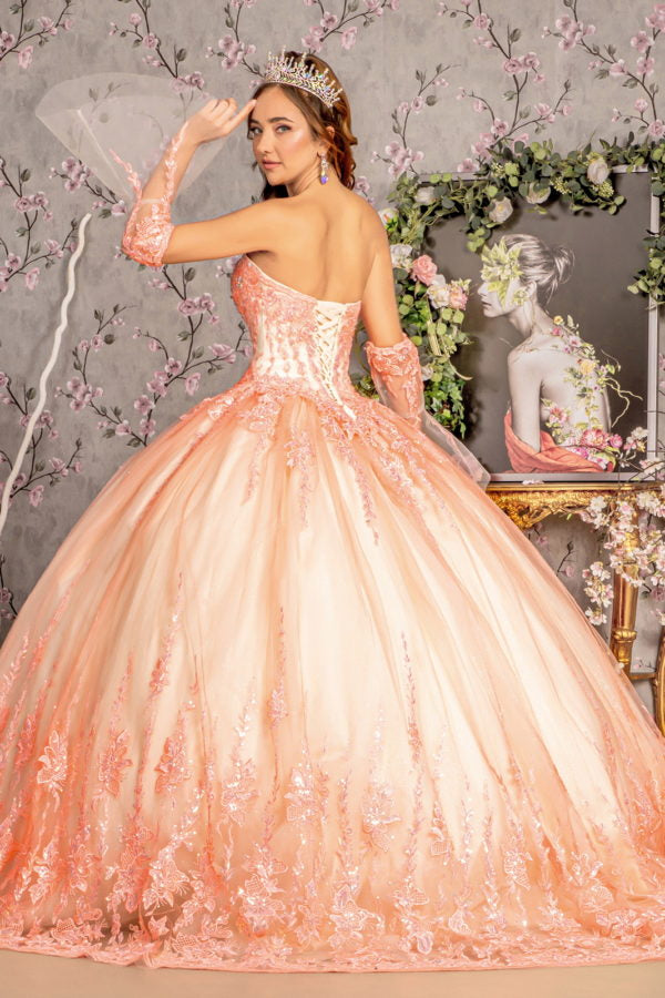 Embroidery Strapless Sweetheart Quinceanera Dress by GLS by Gloria - GL3235