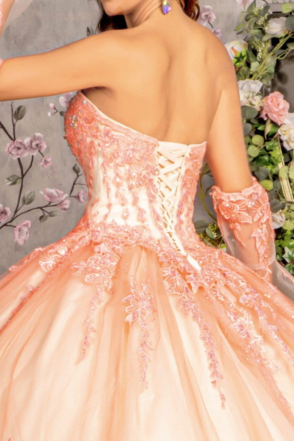 Embroidery Strapless Sweetheart Quinceanera Dress by GLS by Gloria - GL3235