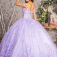 Jewel Glitter Spaghetti Strap Quinceanera Dress by GLS by Gloria - GL3302