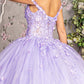 Jewel Glitter Spaghetti Strap Quinceanera Dress by GLS by Gloria - GL3302