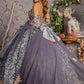 3D Butterfly Glitter Sweetheart Quinceanera Dress by GLS by Gloria - GL3318