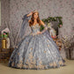 3D Butterfly Glitter Sweetheart Quinceanera Dress by GLS by Gloria - GL3318