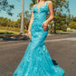 Floral Embroidery Sequin Mermaid Women Formal Dress by GLS by Gloria - GL3333 - Special Occasion/Curves