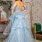 3D Flower Puff Sleeves A-Line Women Formal Dress by GLS by Gloria - GL3358 - Special Occasion/Curves