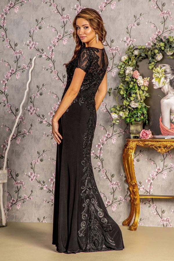 Embroidery V-Neck Mermaid Women Formal Dress by GLS by Gloria - GL3361 - Special Occasion/Curves