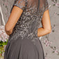 Embroidery Boat Neckline A-Line Women Formal Dress by GLS by Gloria - GL3362 - Special Occasion/Curves