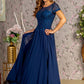 Embroidery Boat Neckline A-Line Women Formal Dress by GLS by Gloria - GL3362 - Special Occasion/Curves